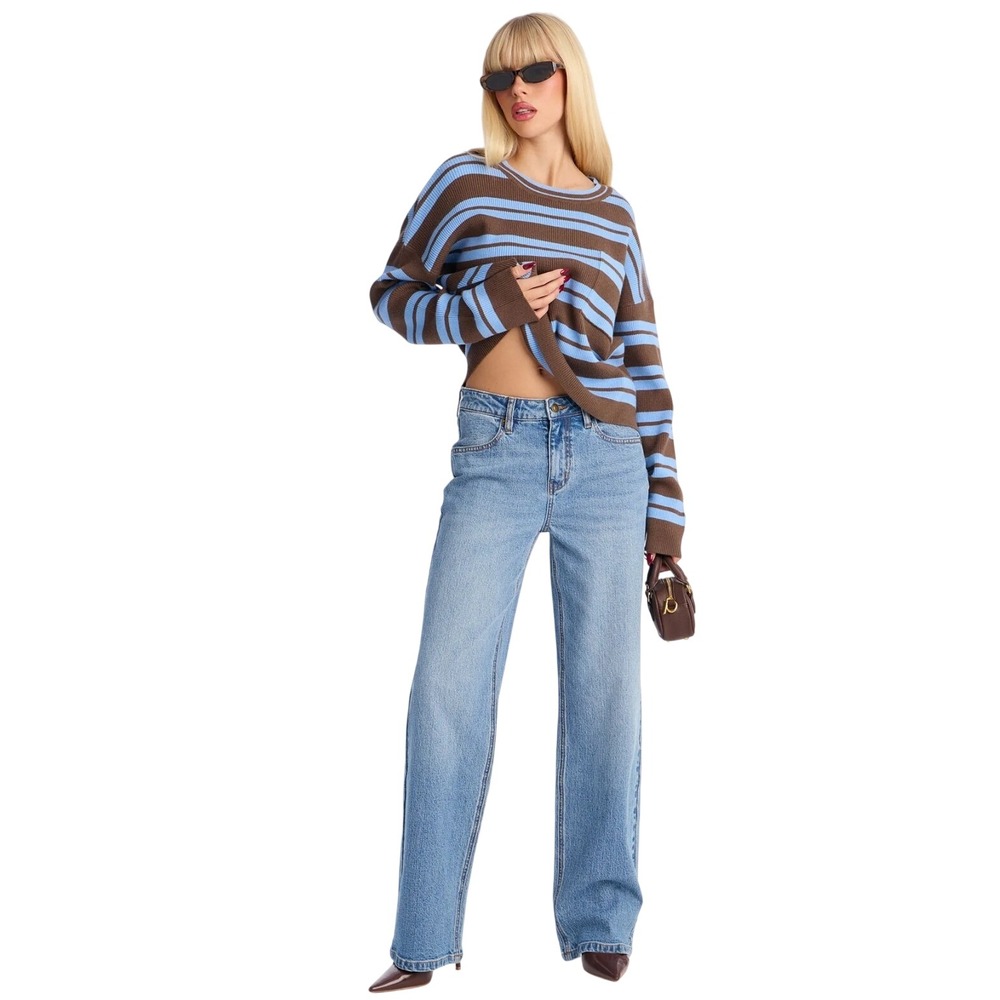 Fashion Nova Sweet Talker Straight Leg Jeans Medium Wash Size 13 NWT‎